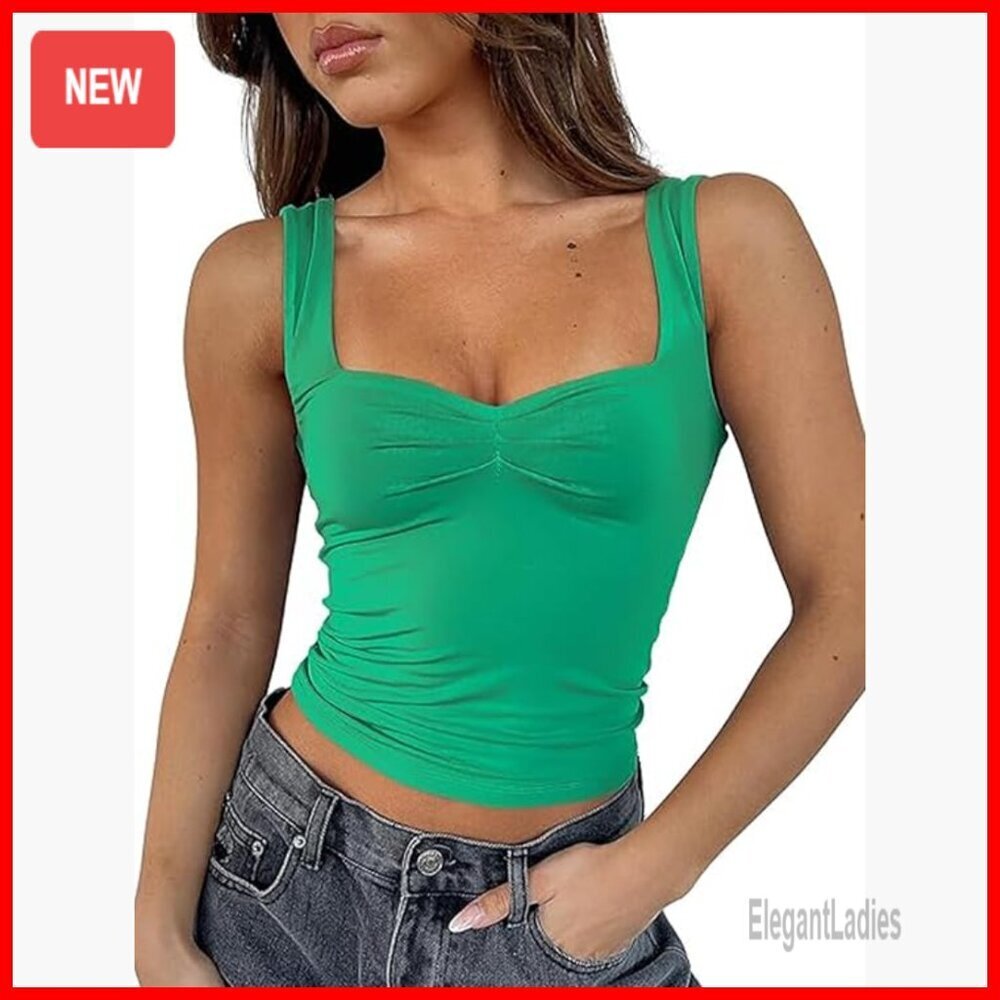 Sleeveless Backless Ruched Crop Top, Modal Spandex, Y2K Strappy Tank